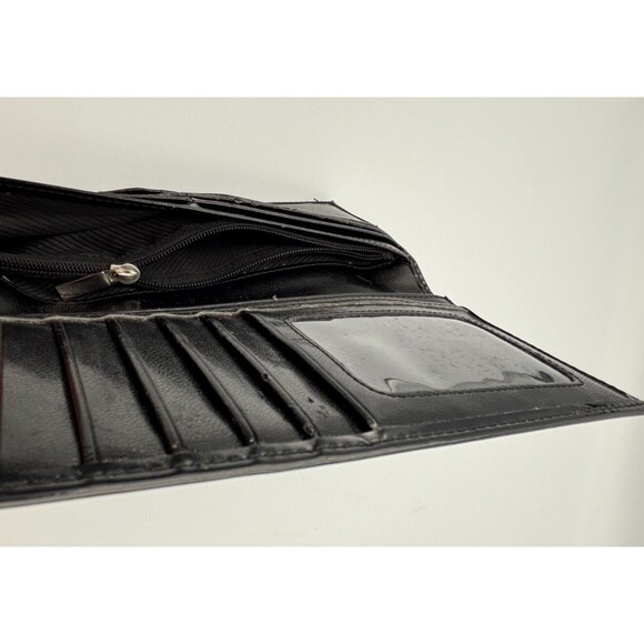 Vintage Esha Black Patent Fold Over Wallet - Picture 6 of 9